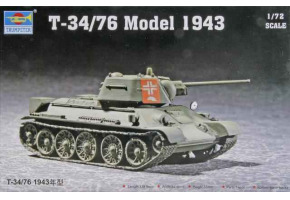 Сборная модель 1/72 советский танк Т-34/76 мод.1943 Трумпетер 07208