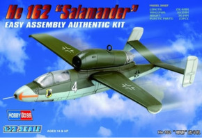 Buildable model of the German He162 “Salamander” fighter