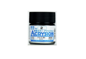Акриловая краска на водной основе Acrysion Black / Черная Mr.Hobby N2