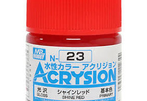 Акриловая краска на водной основе Acrysion Shine Red / Сияющий красный Mr.Hobby N23
