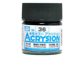 Акриловая краска на водной основе Acrysion Green (Nakajima) / Зеленый (Nakajima) Mr.Hobby N36