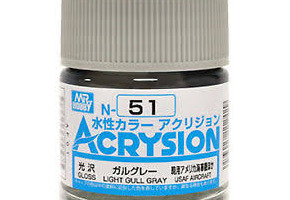 Акриловая краска на водной основе Acrysion Light Gull Gray / Светло-Серый Mr.Hobby N51
