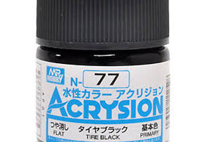 Акриловая краска на водной основе Acrysion Tire Black / Шинный Черный Mr.Hobby N77