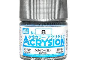Акриловая краска на водной основе Acrysion Silver/ Серебро Mr.Hobby N8