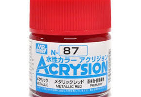 Акриловая краска на водной основе Acrysion Metallic Red / Красный Металлик Mr.Hobby N87