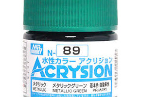 Акриловая краска на водной основе Acrysion Metallic Green / Зеленый Металлик Mr.Hobby N89