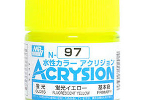 Акриловая краска на водной основе Acrysion Fluorescent Yellow / Флуоресцентный Желтый Mr.Hobby N97
