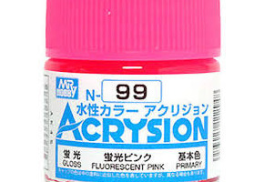 Акриловая краска на водной основе Acrysion Fluorescent Pink / Флуоресцентный Розовый Mr.Hobby N99