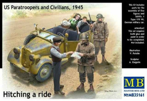 "Hitching a ride, US Paratroopers and Civilians"