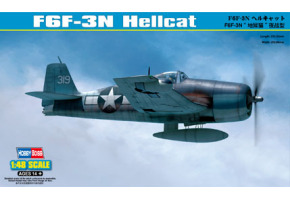 Buildable model of the American F6F-3N Hellcat fighter