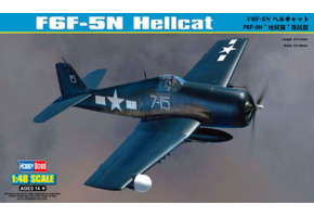 Buildable model of the American F6F-5N Hellcat fighter