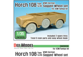 German Horch 108 typ 1a/40 Sagged Wheel set ( for ICM/Tamiya 1/35)