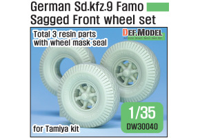 German Sd.Kfz.9 Famo Sagged front Wheel set ( for Tamiya 1/35)