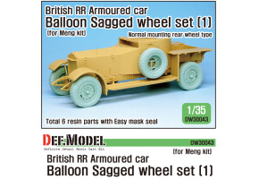 British RR Armoured car balloon Sagged Wheel set- Early ( for Meng 1/35)