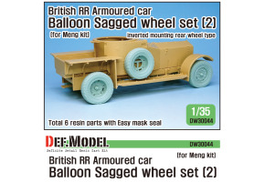 British RR Armoured car balloon Sagged Wheel set- Late ( for Meng 1/35)
