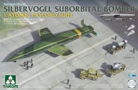 Збірна модель 1/72 Суборбітальний бомбардувальник-космоліт Sänger-Bredt Silbervogel з комплектом ядерного озброєння та аеродромним тягачем Takom 5018