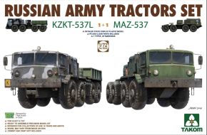 обзорное фото Russian Army Tractors KZKT-537L & MAZ-537  1+1 Автомобілі 1/72