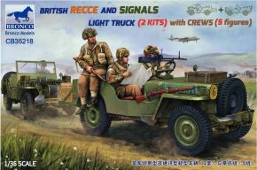 Збірна модель британської легкої вантажівки розвідки та сигналів (2 комплекти) з екіпажем