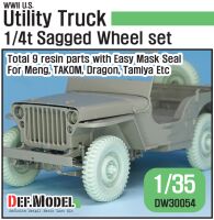 WW2 U.S DUKW Amphibious truck Sagged wheel set (for Italeri 1/35)