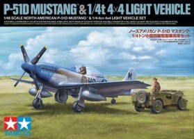 Scale model 1/48 Airplane P-51D MUSTANG & 1/4-TON 4x4 Light Transport Tamiya TAM25205