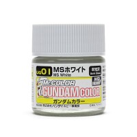 Акриловая краска на нитро основе Gundam Color (10ml) MS White / Белый Mr.Color UG1
