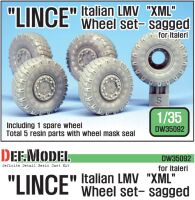 Italian LMV Lince "XML" Sagged Wheel set (for Italeri 1/35)