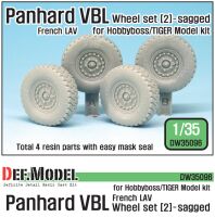 French Panhard VBL LAV Sagged Wheel set - 2( for Tiger model, Hobbyboss 1/35)