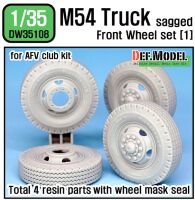 US M54A2 Cargo Truck Sagged Front wheel set(1)- Civilian type( for AFV club 1/35)