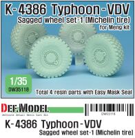 K-4386 Typhoon-VDV Sagged wheel set 1- Michelin ( for meng 1/35)