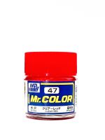  Clear Red gloss, Mr. Color solvent-based paint 10 ml / Прозрачный красный глянцевый