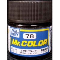 Metallic Black metallic, Mr. Color solvent-based paint 10 ml / Металлический чёрный металлик