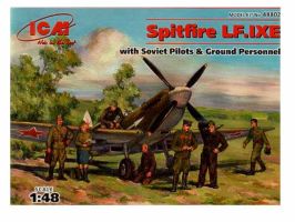 Spitfire LF.IXE with Soviet Pilots and Ground Personnel