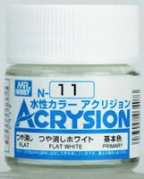 Акриловая краска на водной основе Acrysion Flat White / Белый Матовый Mr.Hobby N11