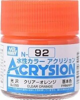 Акриловая краска на водной основе Acrysion Clear Orange / Прозрачный Оранжевый Mr.Hobby N92