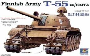 Збірна модель 1/35 Танк T-55 w/KMT-5  озброєнння Фінляндії Trumpeter 00341