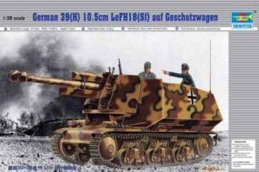 Збірна модель 1/35 Німецький танк 39(H) 10.5cm LeFH18(Sf) auf Geschutzwagen Trumpeter 00353