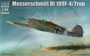Сборная модель 1/32 Немецкий истребитель Messerschmitt Bf 109F-4/Trop Трумпетер 02293