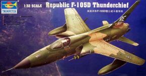 Сборная модель 1/32 Самолет US Republic F-105D Thunderchief Трумпетер 02201