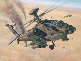 обзорное фото Боевой вертолет (1997г.,США) Apache AH-64 D Brit. Army/US Army update Вертолеты 1/48