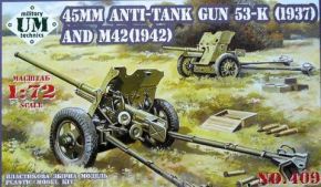 обзорное фото 45mm Antitank guns 53-K (1937) and M42 (1942) Артиллерия 1/72