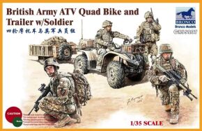 Збірна модель британського армійського квадроцикла з причепом та солдатами