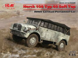 Германский армейский автомобиль Horch 108 Typ 40 с поднятым тентом
