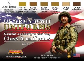 WWII US ARMY UNIFORMS COLOURS SET # 1