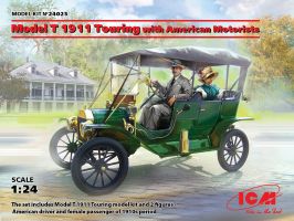 обзорное фото Модель T 1911 Touring з амеріканськими автомобілистами Автомобілі 1/24