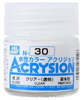 Акриловая краска на водной основе Acrysion Clear / Глянцевый Лак Mr.Hobby N30