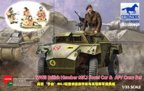 Збірна модель британського броньовика Humber Mk.I Scout car + 4 фігури