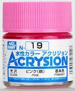 Акриловая краска на водной основе Acrysion Pink / Розовый Mr.Hobby N19