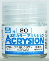 Акриловая краска на водной основе Acrysion Flat Clearl /  Лак Матовый Mr.Hobby N20