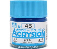 Акриловая краска на водной основе Acrysion Light Blue / Светло-Синий Mr.Hobby N45