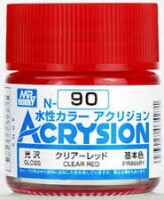 Акриловая краска на водной основе Acrysion Clear Red / Прозрачный Красный Mr.Hobby N90